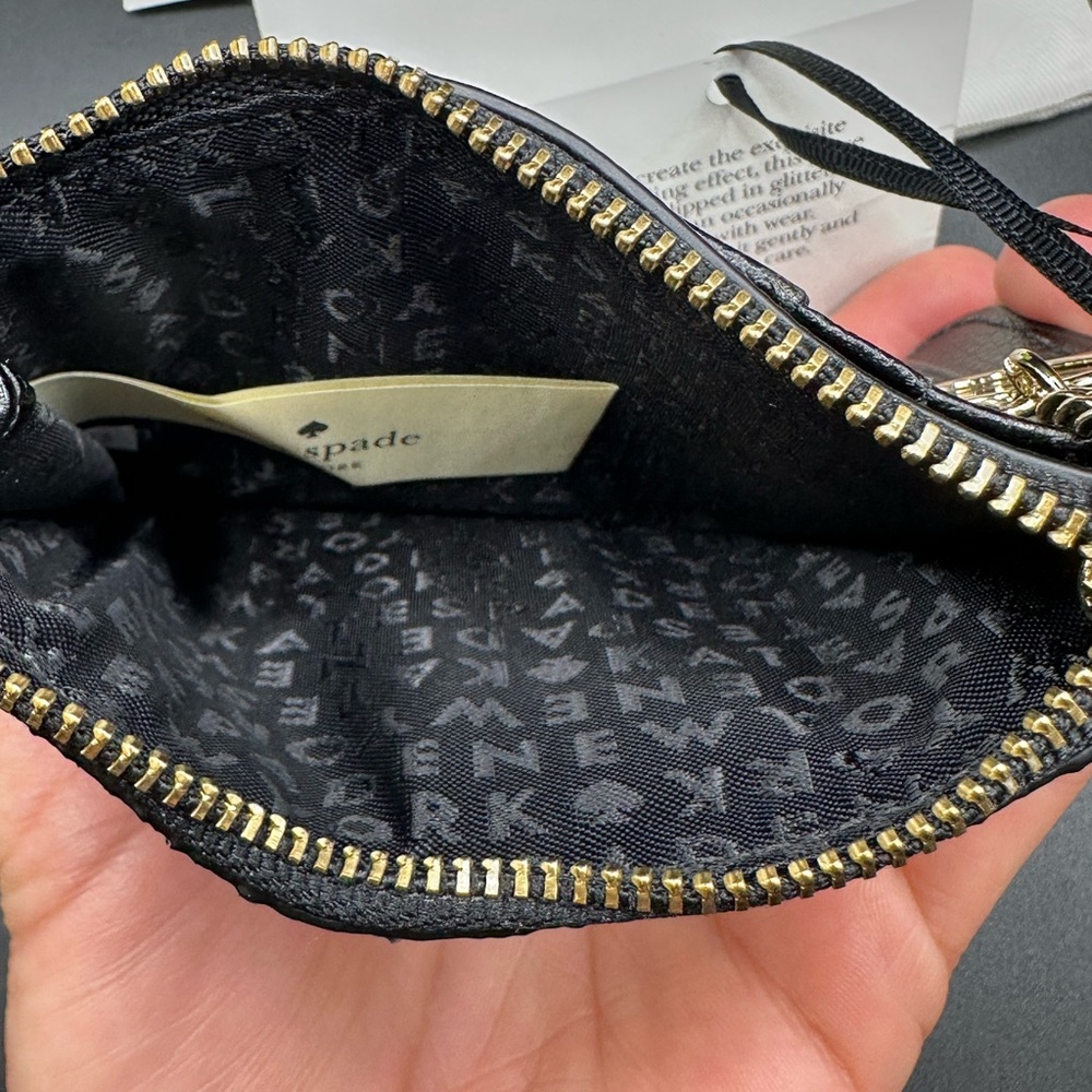 Kate Spade Glittery Black Card Pouch and dusty - Picture 6 of 7
